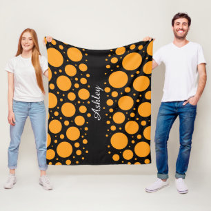 Kürbis-Kreis-Flanelldecke mit individuellem Namen Fleecedecke