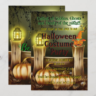 Kürbis-Laternen-Licht Grusel-Halloween-Kostüm-Part Einladung