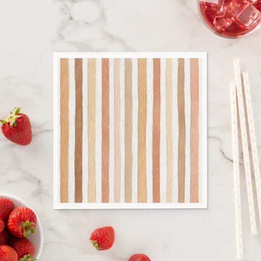 Kürbis-Latte-Blush-Streifen Serviette (Beispiel)