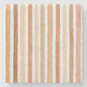 Kürbis-Latte-Blush-Streifen Steinuntersetzer (Vorderseite)