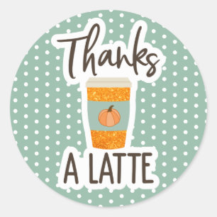 Kürbis-Latte-Dankeschön-Aufkleber Runder Aufkleber