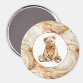 Kürbis-Latte-Macchiato-Teddybär Magnet (Vorderseite/Rückseite)