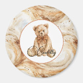 Kürbis-Latte-Macchiato-Teddybär Magnet (Vorne)