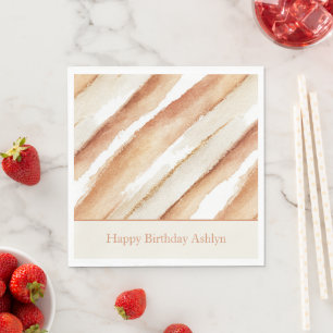 Kürbis-Latte-Streifen-Geburtstag Serviette