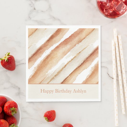 Kürbis-Latte-Streifen-Geburtstag Serviette (Beispiel)