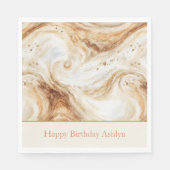 Kürbis-Latte-Swirls-Geburtstag Serviette (Vorderseite)