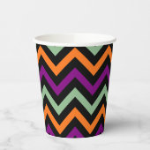 Kürbis, Lila, Grün und Schwarz. Zickzack Pappbecher (Links)