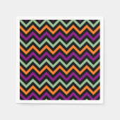 Kürbis, Lila, Grün und Schwarz Zickzack Serviette (Vorderseite)