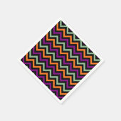 Kürbis, Lila, Grün und Schwarz Zickzack Serviette (Ecke)