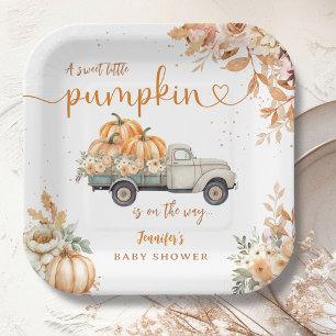 Kürbis-LKW-Baby-Party Herbst Pappteller