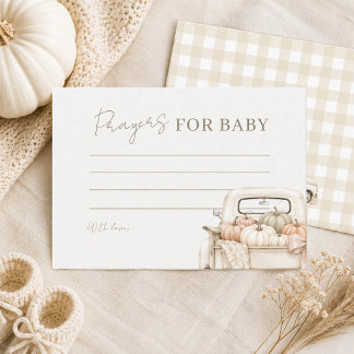 Kürbis-LKW Einfache Babyparty Gebete für Baby Hinweiskarte