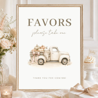 Kürbis-LKW Elegante Herbst-Baby-Party Geschenke Sc Poster