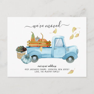 Kürbis-LKW Herbst   Umzugsankündigung Postkarte