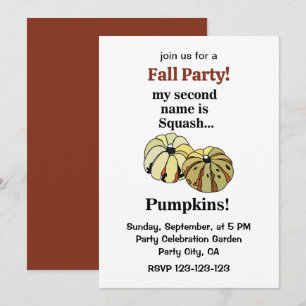 Kürbis Lustige Herbstparty Einladung