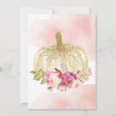 Kürbis-Mädchen-Rosa-Golderstes Einladung (Rückseite)