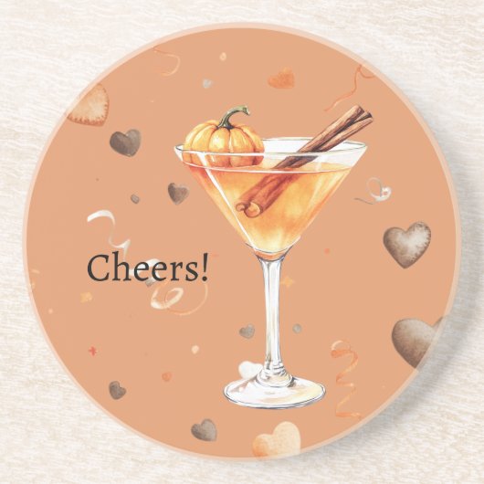 Kürbis Martini Getränkeuntersetzer (Vorne)