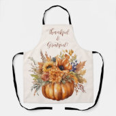Kürbis mit Blumen-Thanksgiving- Schürze (Vorderseite)