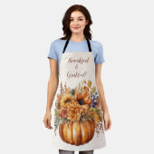 Kürbis mit Blumen-Thanksgiving- Schürze (Getragen)