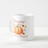 Kürbis mit Dankbarkeit Gesegnet Erntedank Kunst Kaffeetasse (Vorderseite Links)