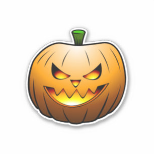 Kürbis mit Fratze zum Halloween Aufkleber