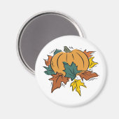 Kürbis mit Herbstlauben Magnet (Vorderseite/Rückseite)