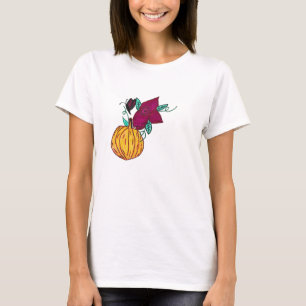 Kürbis mit Lila Schmetterling T-Shirt