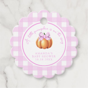 Kürbis mit rosa Bug in Käfig Babydusche Geschenkanhänger