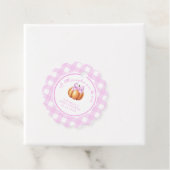 Kürbis mit rosa Bug in Käfig Babydusche Geschenkanhänger (Beispiel)