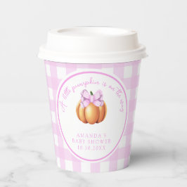 Kürbis mit rosa Bug in Käfig Babydusche Pappbecher