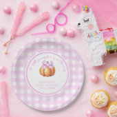 Kürbis mit rosa Bug in Käfig Babydusche Pappteller (Party)