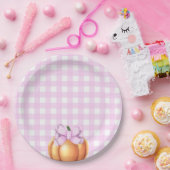 Kürbis mit rosa Bug in Käfig Babydusche Pappteller (Party)