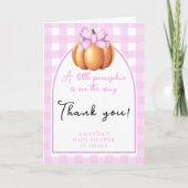 Kürbis mit rosa Bugbogenbrunnendusche Dankeskarte (Vorderseite)