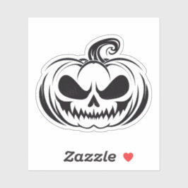 Kürbis mit Schädelschablone Aufkleber