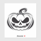 Kürbis mit Schädelschablone Aufkleber (Blatt)