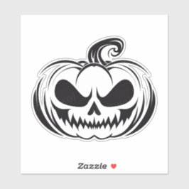 Kürbis mit Schädelschablone Aufkleber