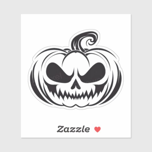 Kürbis mit Schädelschablone Aufkleber (Blatt)