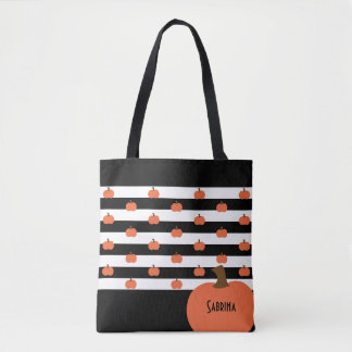 Kürbis mit schwarzen und weißen Streifen - Persona Tasche