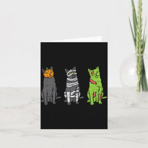 Kürbis-Mumie-Zombie-Schwarze Katzen Halloween-Kitt Karte
