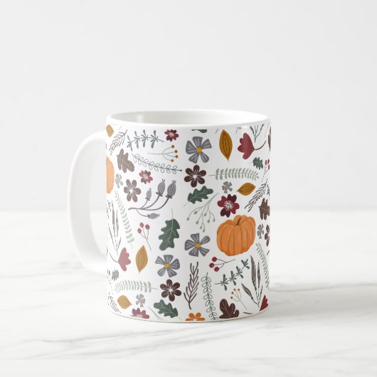 Kürbis-Muster Kaffeetasse (Vorderseite Links)