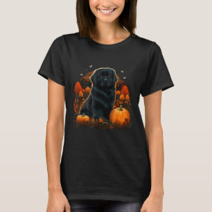 Kürbis-Newfie-Hundekostüm auf Neufundländer Hund T-Shirt