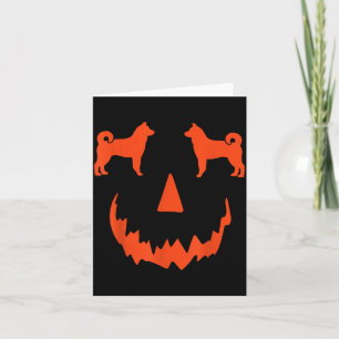 Kürbis Norwegischer Elchhund Hund Halloween Karte