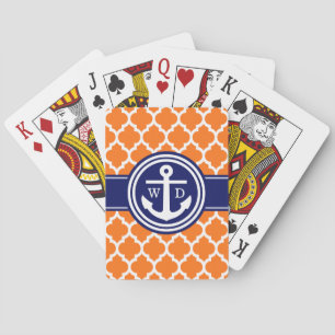Kürbis Orange Marokkanisch #5 Anker Navy Blau 2 In Spielkarten