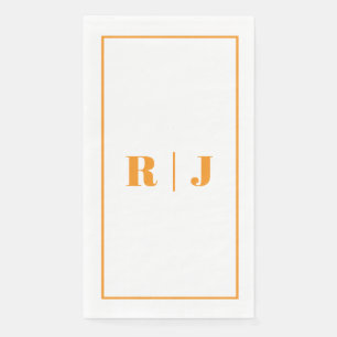 Kürbis Orange Monogramm Einfache Herbst Hochzeit Serviette