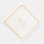 Kürbis Orange Monogramme Herbst Hochzeit Serviette (Ecke)