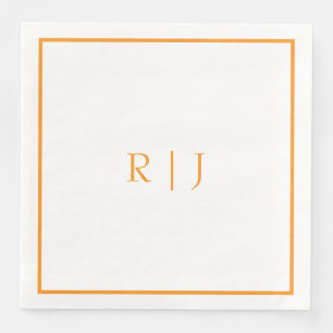 Kürbis Orange Monogramme Herbst Hochzeit Serviette