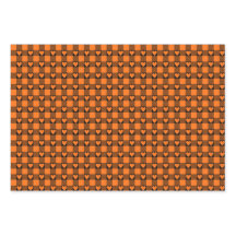 Kürbis Orange Schwarzes Büffelherz Karo