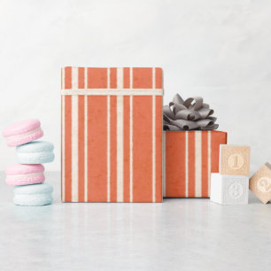 Kürbis Orange Vintage Streifen Geschenkpapier