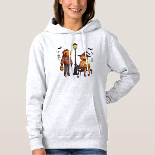 Kürbis-Pals-Hoodie – Gruselig süße Halloween-Straß Hoodie