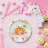 Kürbis-PapierTeller-rosa Goldduschen-Herbst-Fall Pappteller (Party)