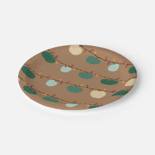 Kürbis Pappteller (Schrägansicht)